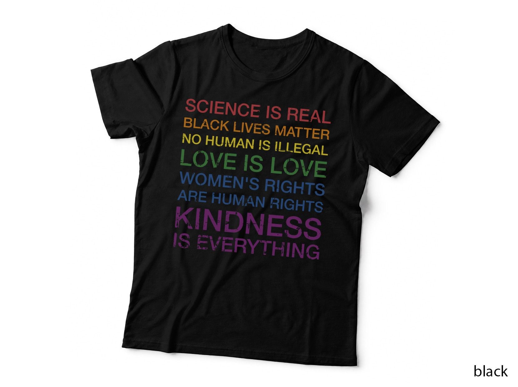 Science Love Human Rights in Rainbow Colors for Pride Month T-Shirt