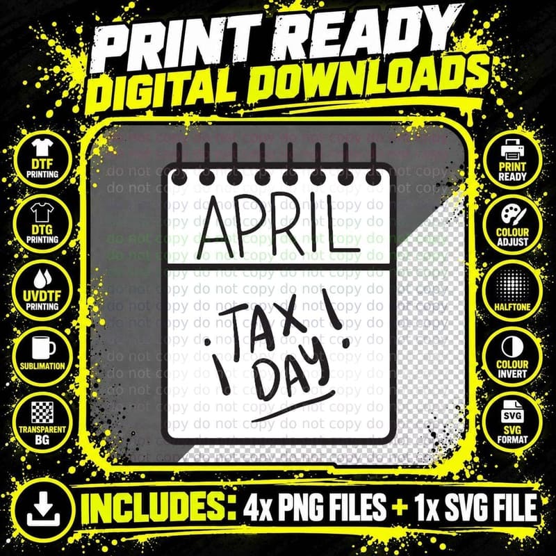 Show off Your Taxpayer Pride with Our Designs! T-Shirt Png SVG Digital Bundle