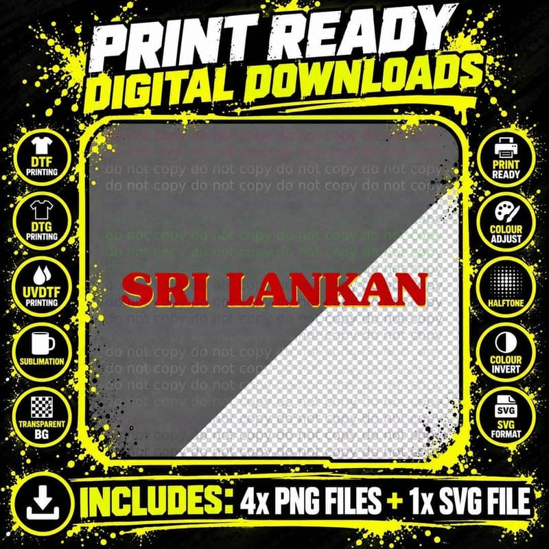 Sri Lankan DNA Roots Aesthetic Nationality Pride Png SVG Digital Bundle