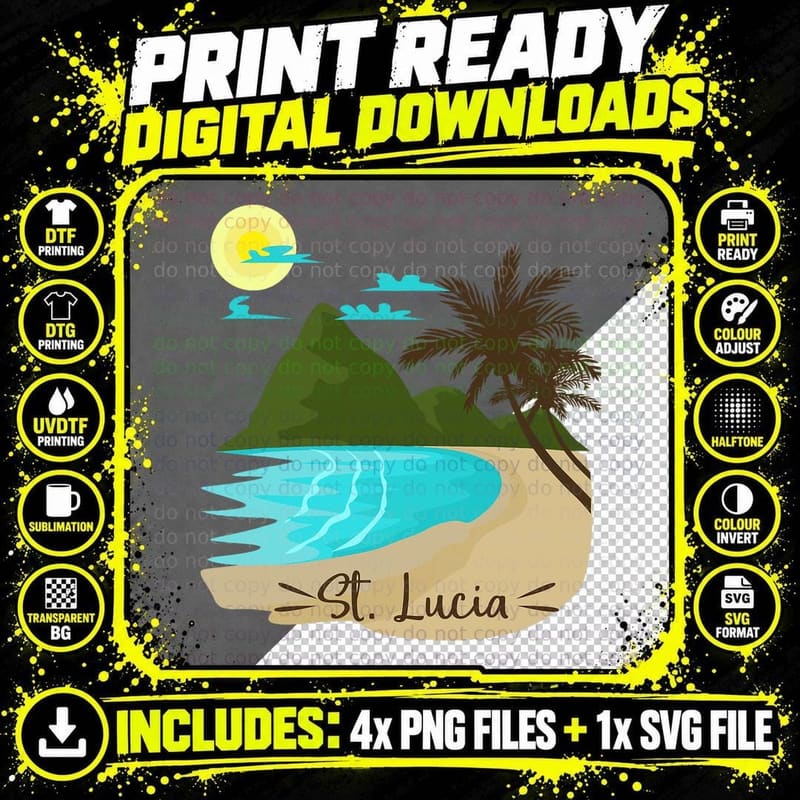 St. Lucia Pride Caribbean Family Vacation Cruise T-Shirt Png SVG Digital Bundle