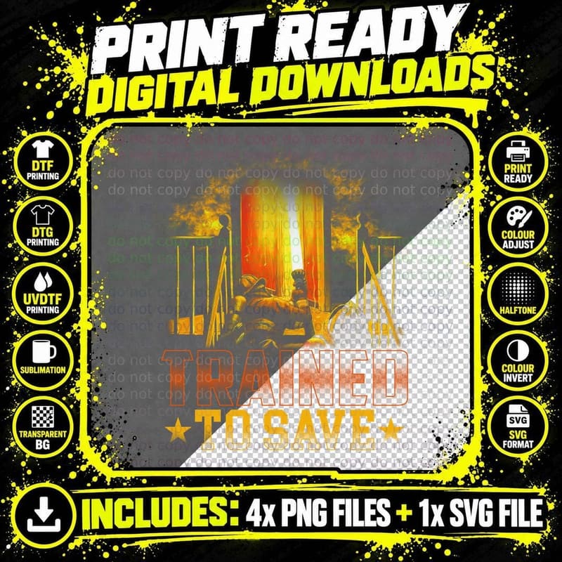 Trained to Save T-Shirt, Patriotic Theme Png SVG Digital Bundle