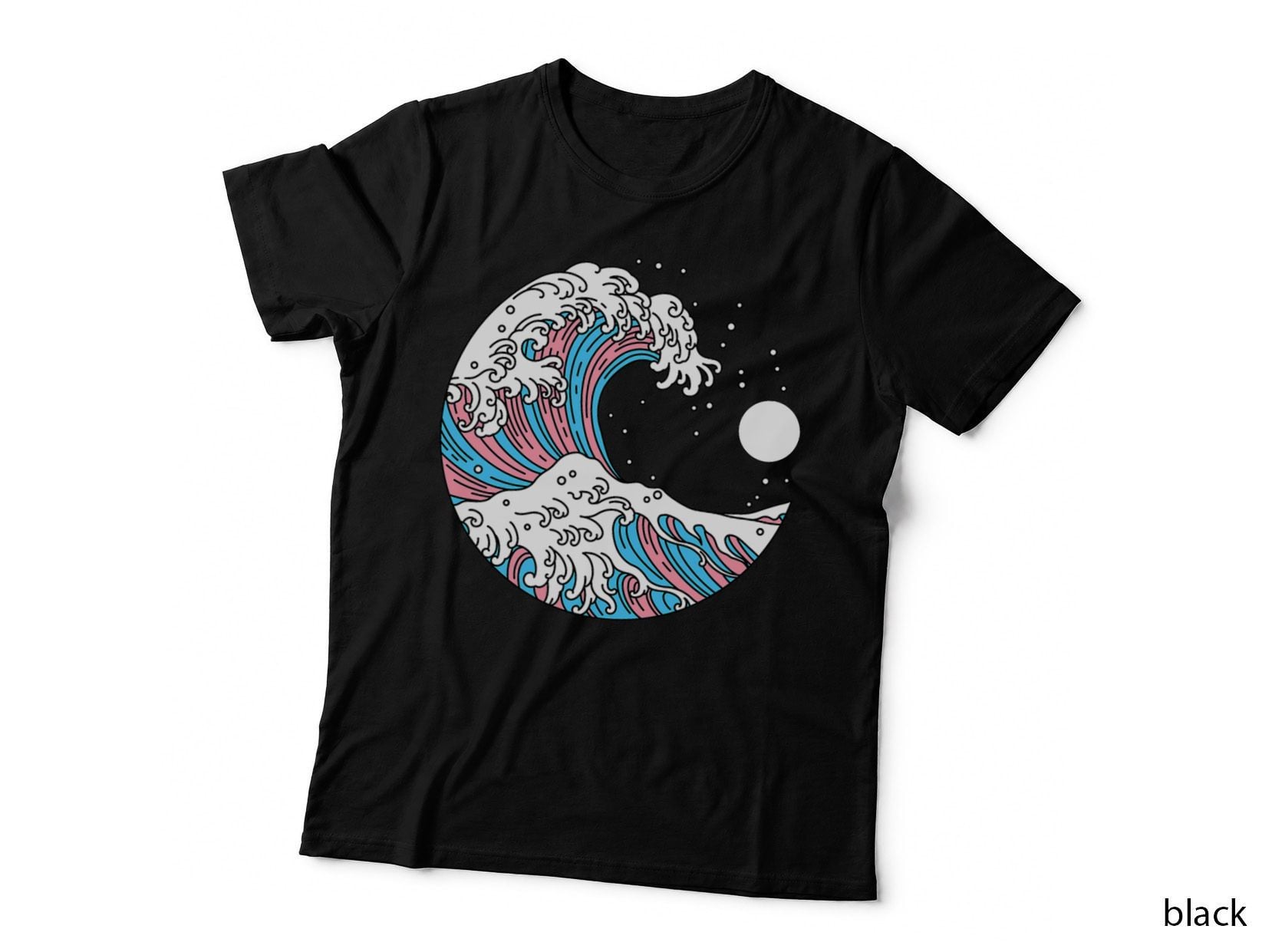 Transgender Pride LGBTQ Trans Flag - Japanese Wave Art LGBT T-Shirt