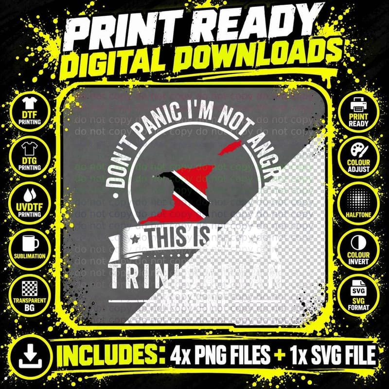 Trinidadian Heritage T-Shirt, Trinidadian Pride Png SVG Digital Bundle
