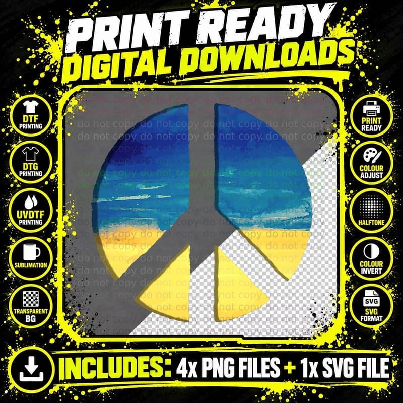 Ukraine National Flag Ukrainian Pride Heritage Blue Sky Png SVG Digital Bundle