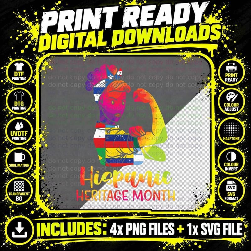 Unbreakable Woman Hispanic Heritage Month Latina Pride Png SVG Digital Bundle