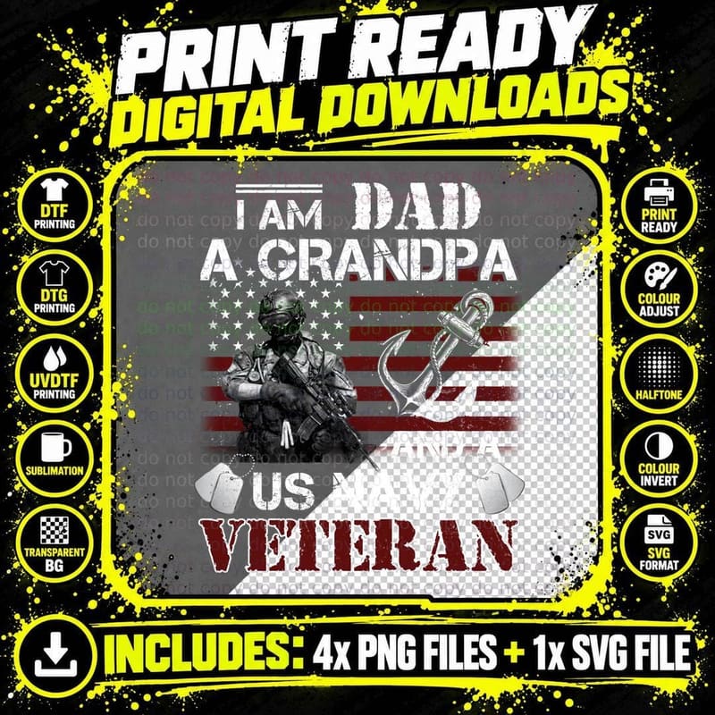 Us Navy Veteran T-Shirt, Patriotic, Military Pride Png SVG Digital Bundle