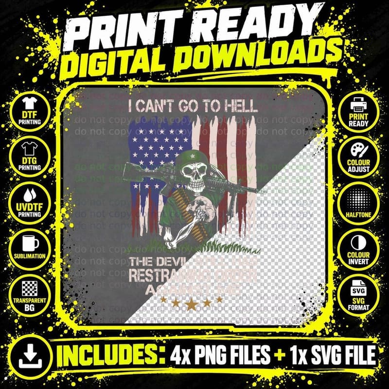 Veteran Classic T-Shirt, Patriotic Skull Design Png SVG Digital Bundle