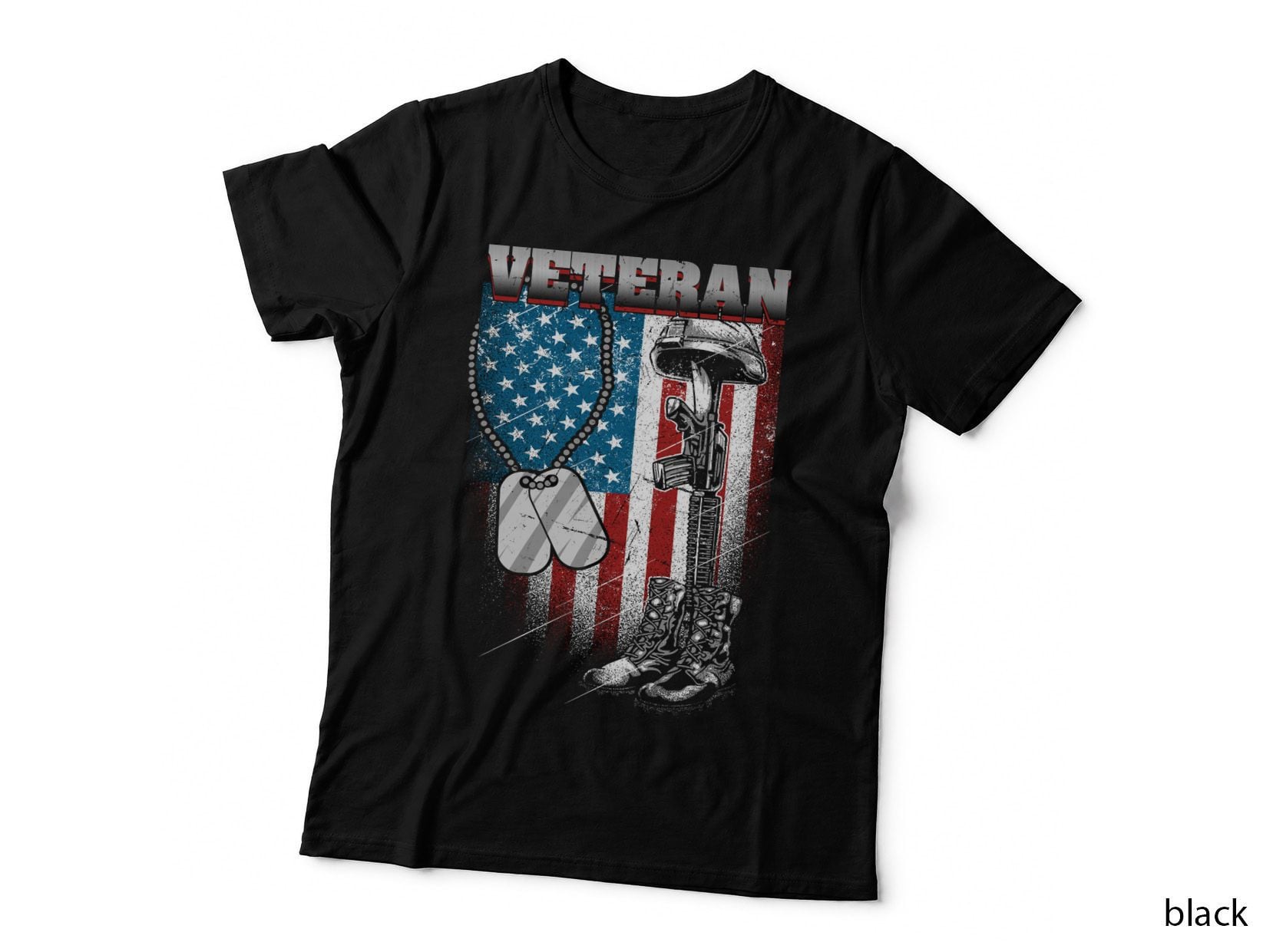 Veteran Distressed Flag T-Shirt, Patriotic, Military Pride