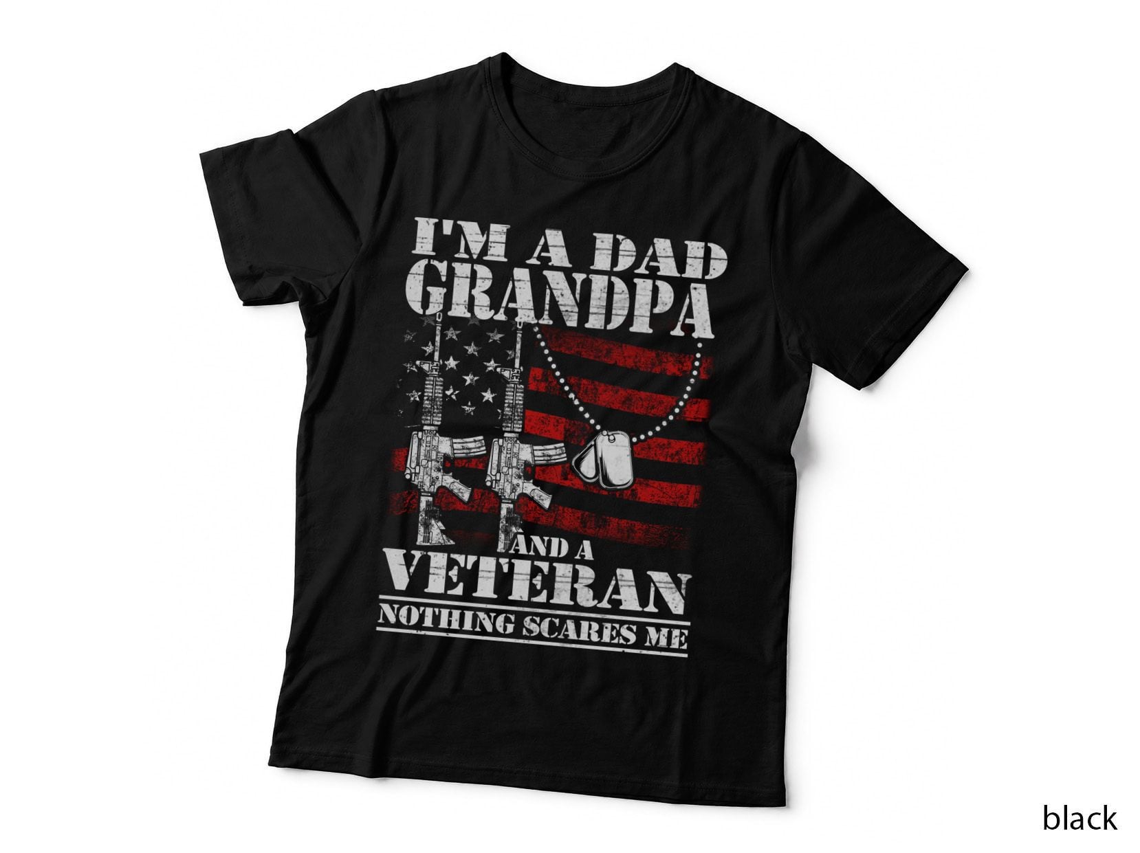 Veteran Grandpa Nothing Scares Me T-Shirt, Patriotic Apparel, Veteran Pride