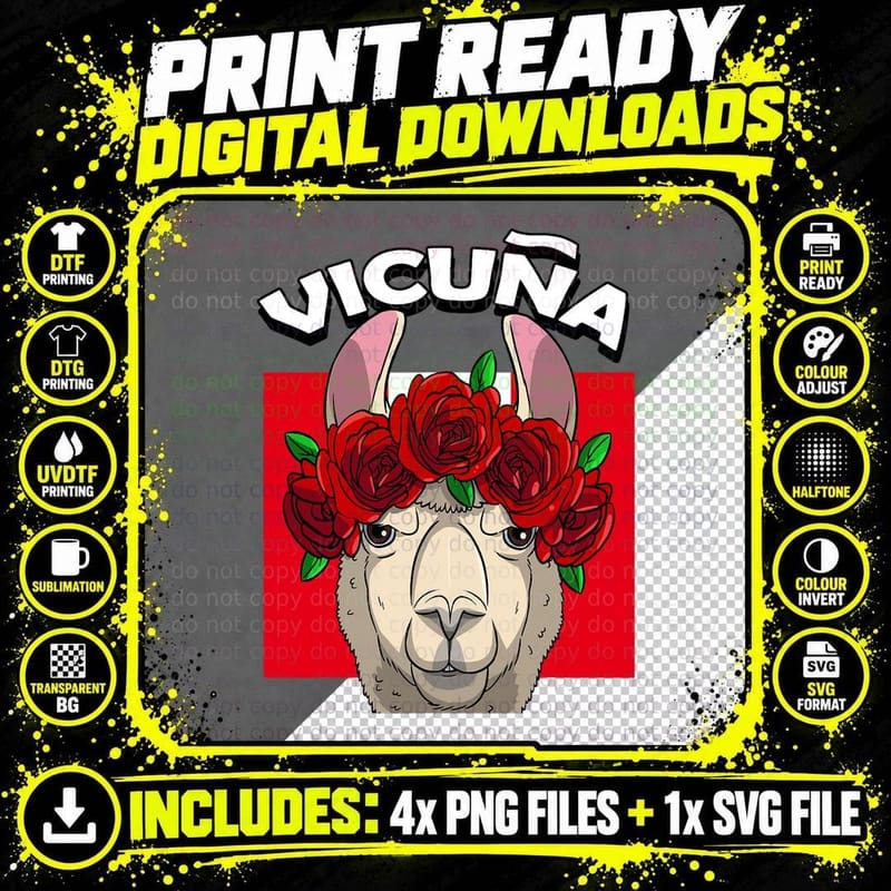 Vicuna Peru Flag Peruvian Alpaca Latino Llama Pride Png SVG Digital Bundle