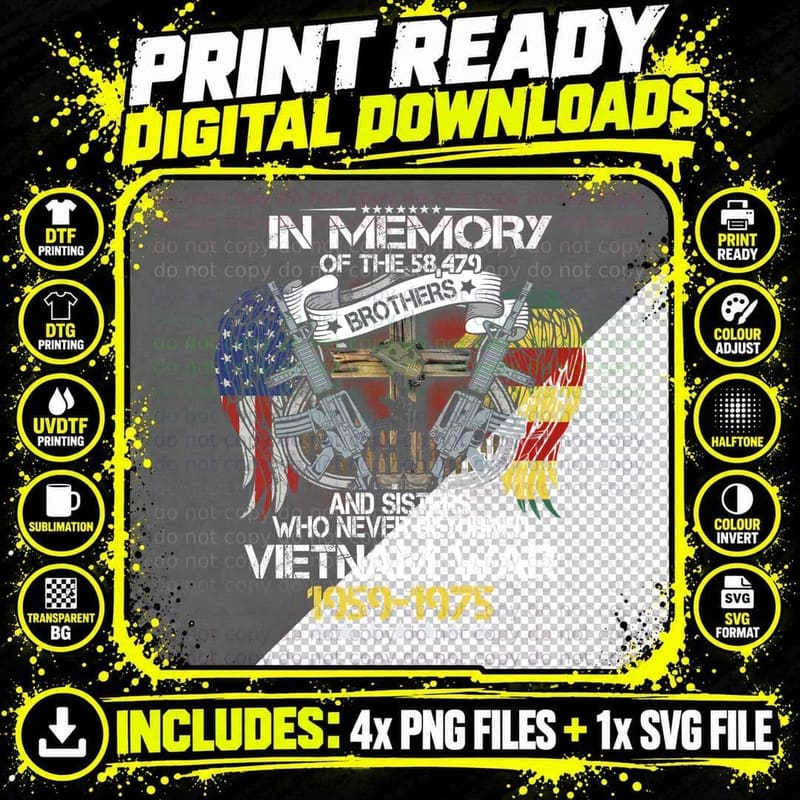 Vietnam War Veteran T-Shirt, Patriotic, Historical Pride Png SVG Digital Bundle