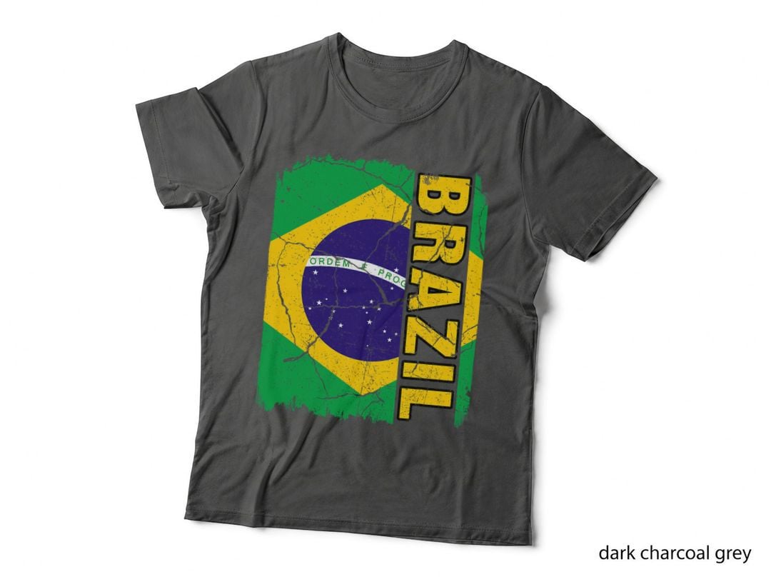 Vintage Brazilian Flag Brazil Pride Roots Heritage Gift T-Shirt