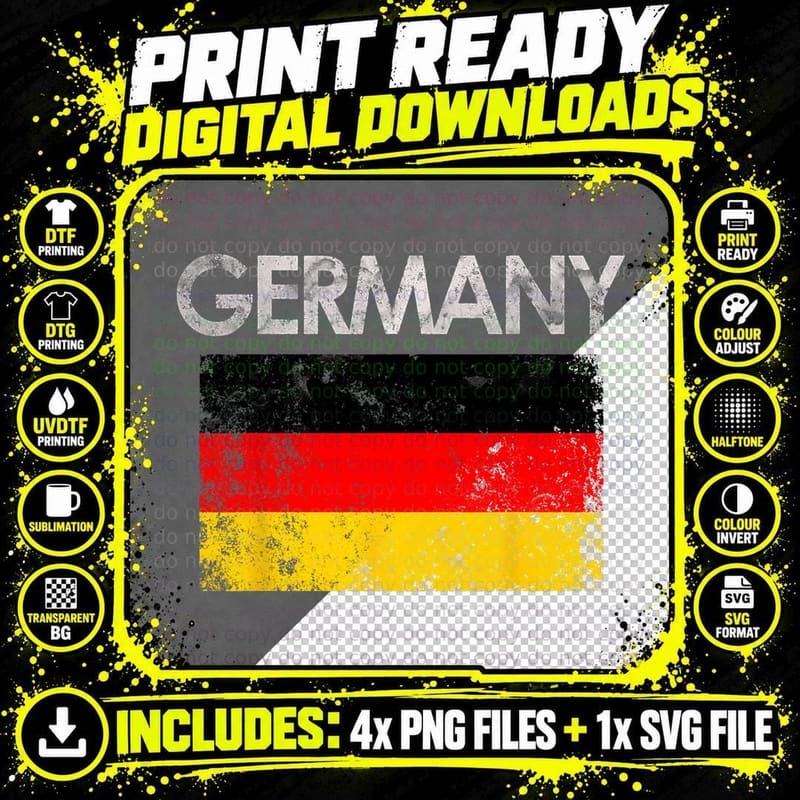 Vintage Germany German Flag Pride Gift T-Shirt Png SVG Digital Bundle