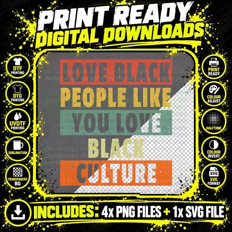 Vintage Retro Black Pride Black Culture Black History Png SVG Digital Bundle