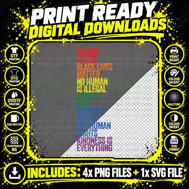 Vintage Science Is Real Black Lives Matter LG Png SVG Digital Bundle