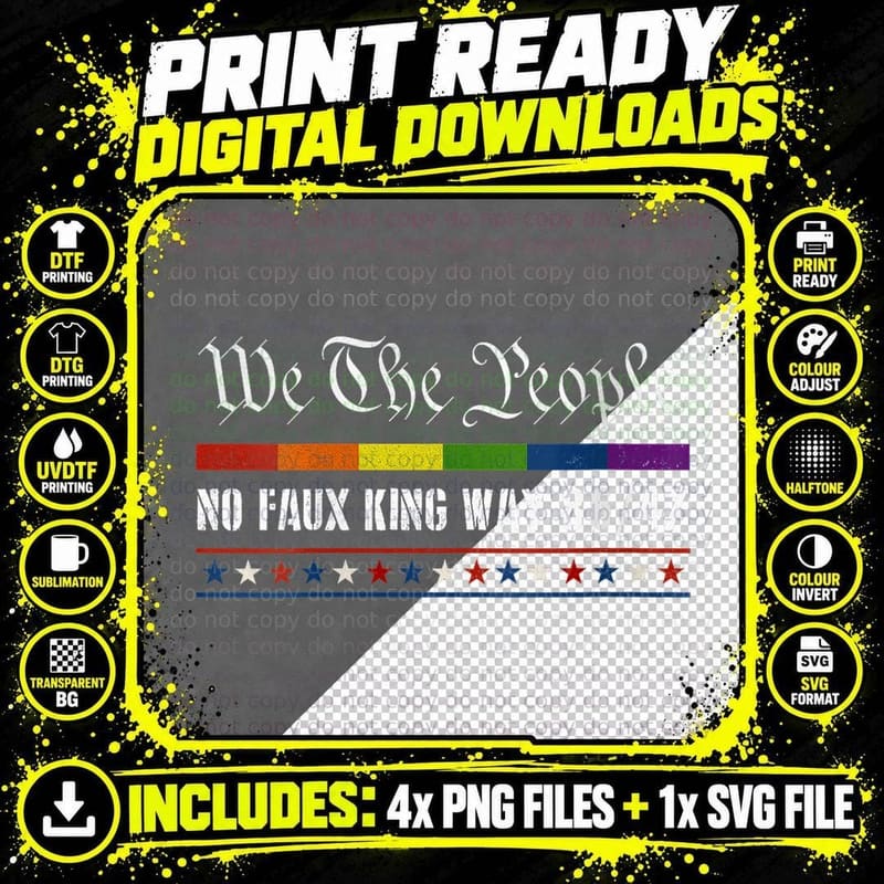 We the People' 8647 Political Rainbow Pride Statement Png SVG Digital Bundle