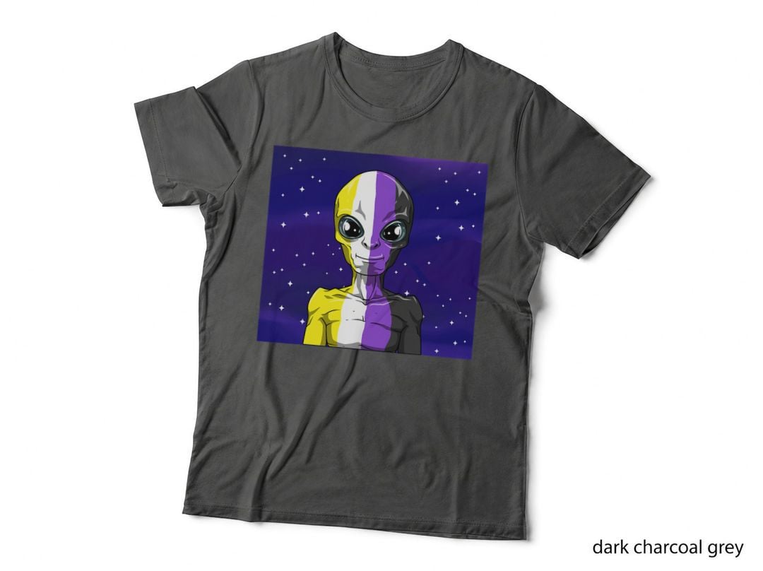 Non Binary Alien - Enby LGBTQ and Genderqueer Alien T-Shirt