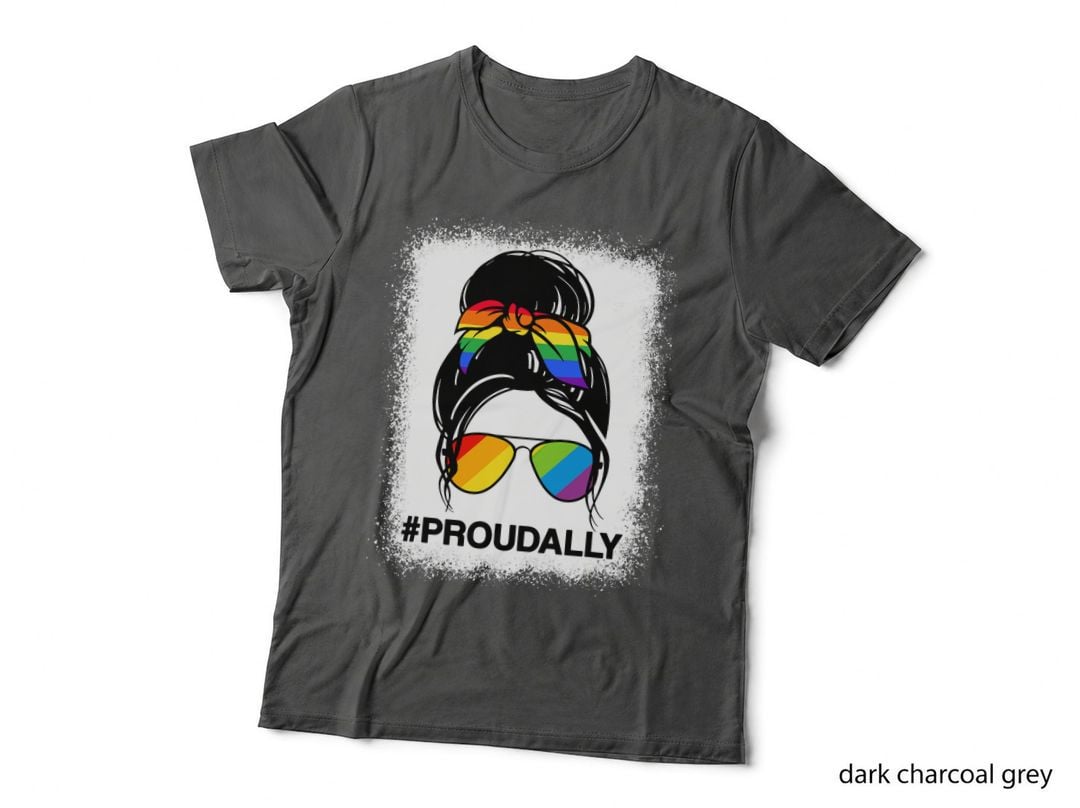 Proud Ally LGBTQ+ Shirt Messy Bun Proud Ally Shirt LGBTQ+ T-Shirt