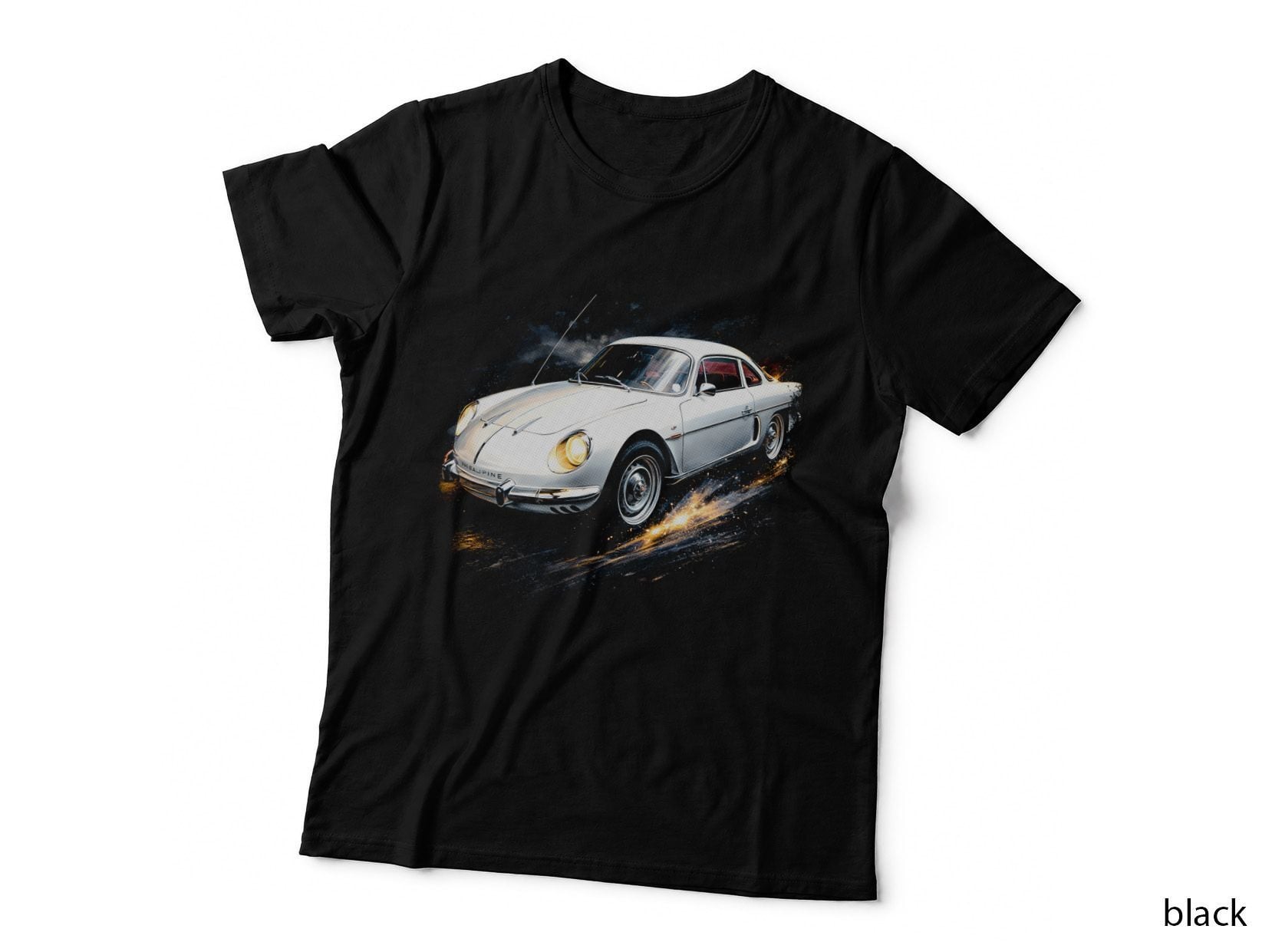 Alpine A110 T-Shirt, Halftone Rally Car Graphic Tee, Vintage Rally Car Shirt
