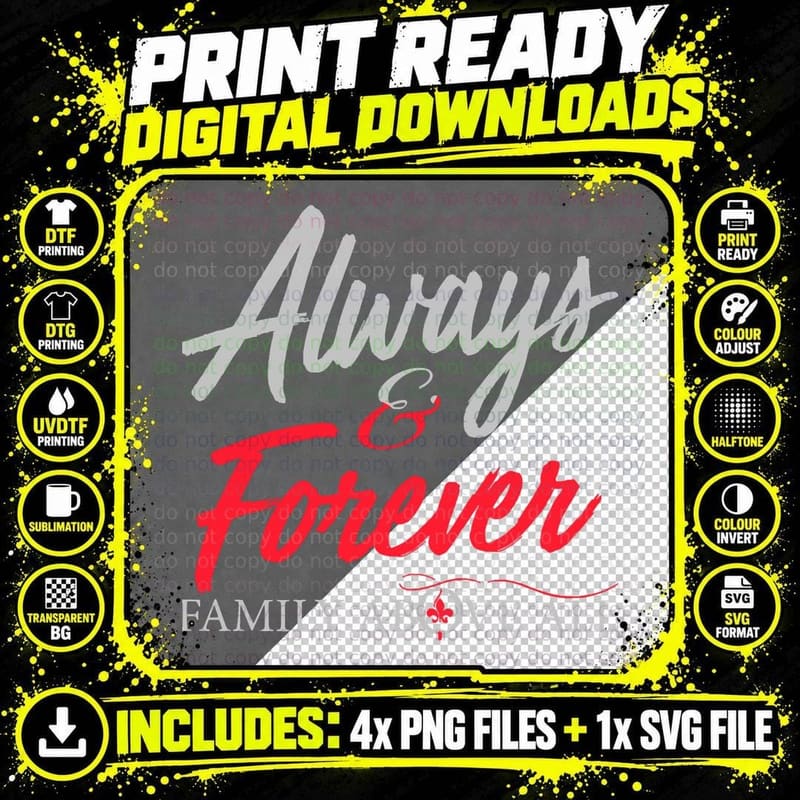 Always and Forever Family Above All Classic T-Shirt Png SVG Digital Bundle