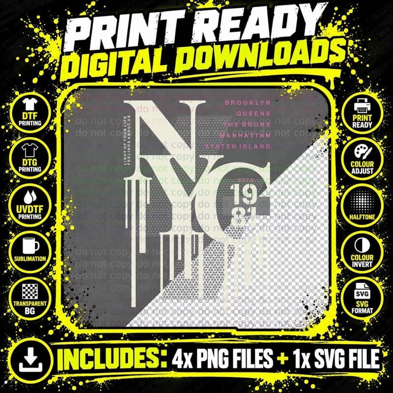 Analyze Brooklyn Nyc Since 1981 Que the Bronx Yourself Png SVG Digital Bundle