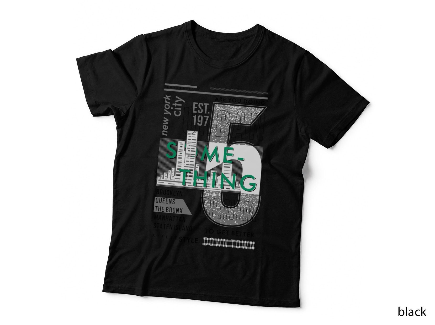 Are You Doing Urban Something Brooklyn Distressed Glitch Pink Black Cyan T-Shirt