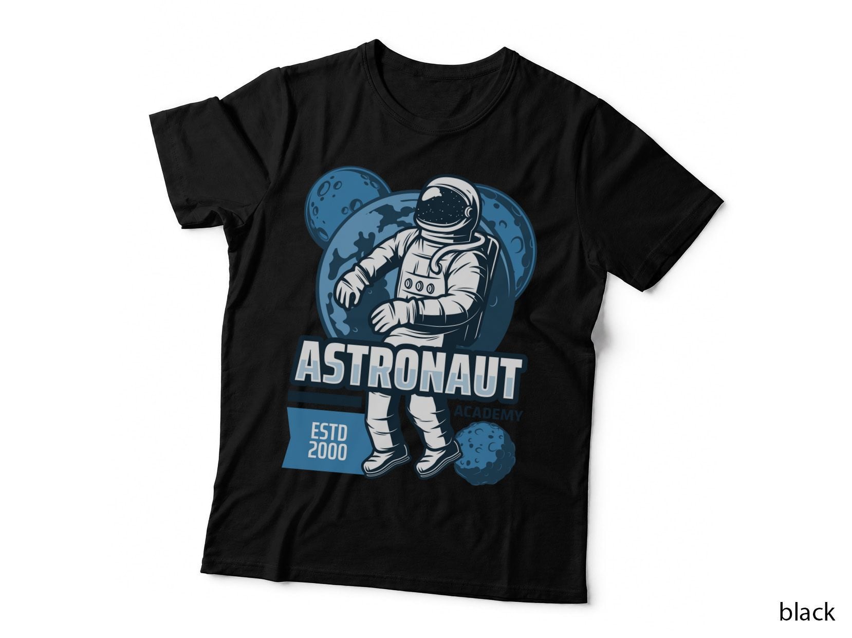 Astronaut Academy Estd 2000 Space Blue Moon Vintage T-Shirt