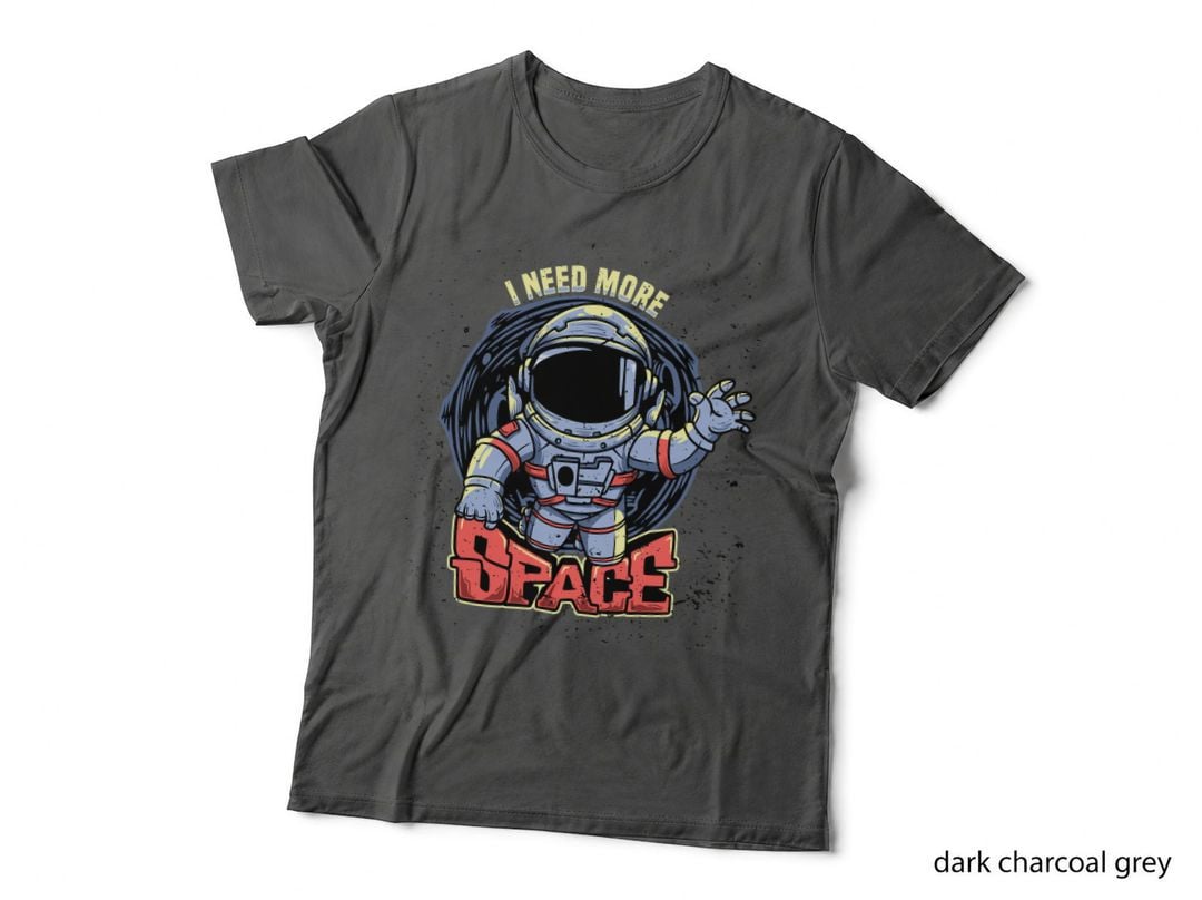 Astronaut I Need More Space Cartoon Blue Stars Red Retro Y2k T-Shirt