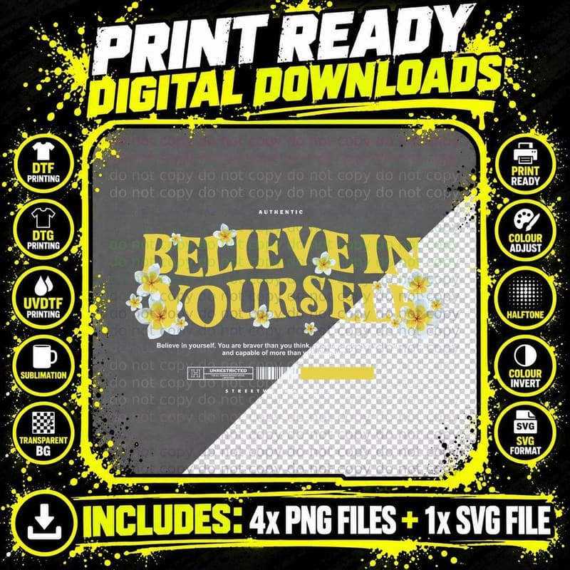 Authentic Believe in Yourself in You Are Braver Than Png SVG Digital Bundle