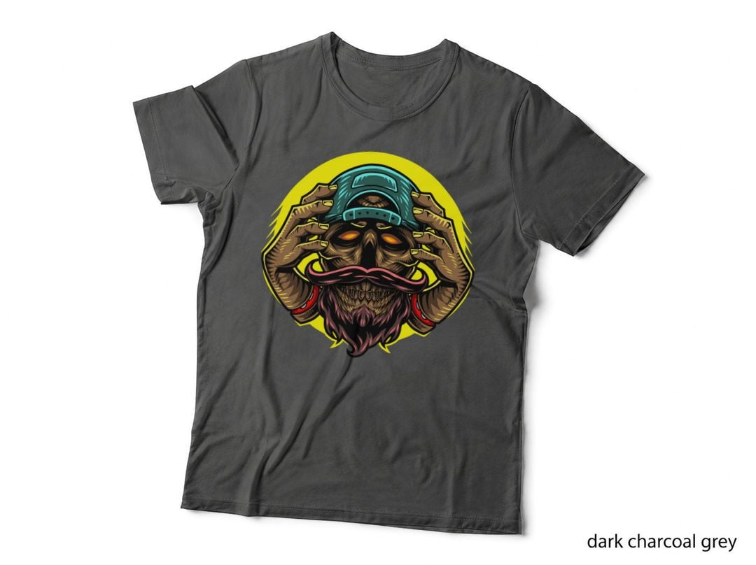 Bearded Skull Hands Yellow Vintage T-Shirt