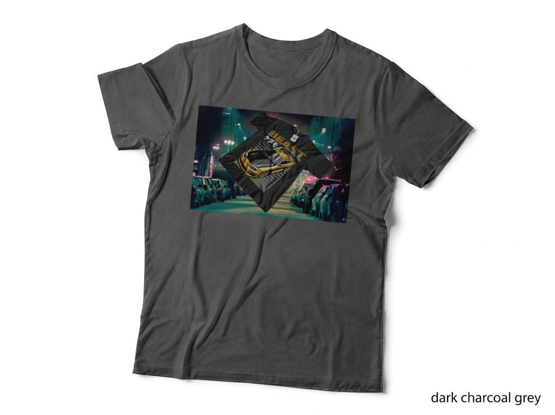 Beast Gold Car T-Shirt Racing Retro Style