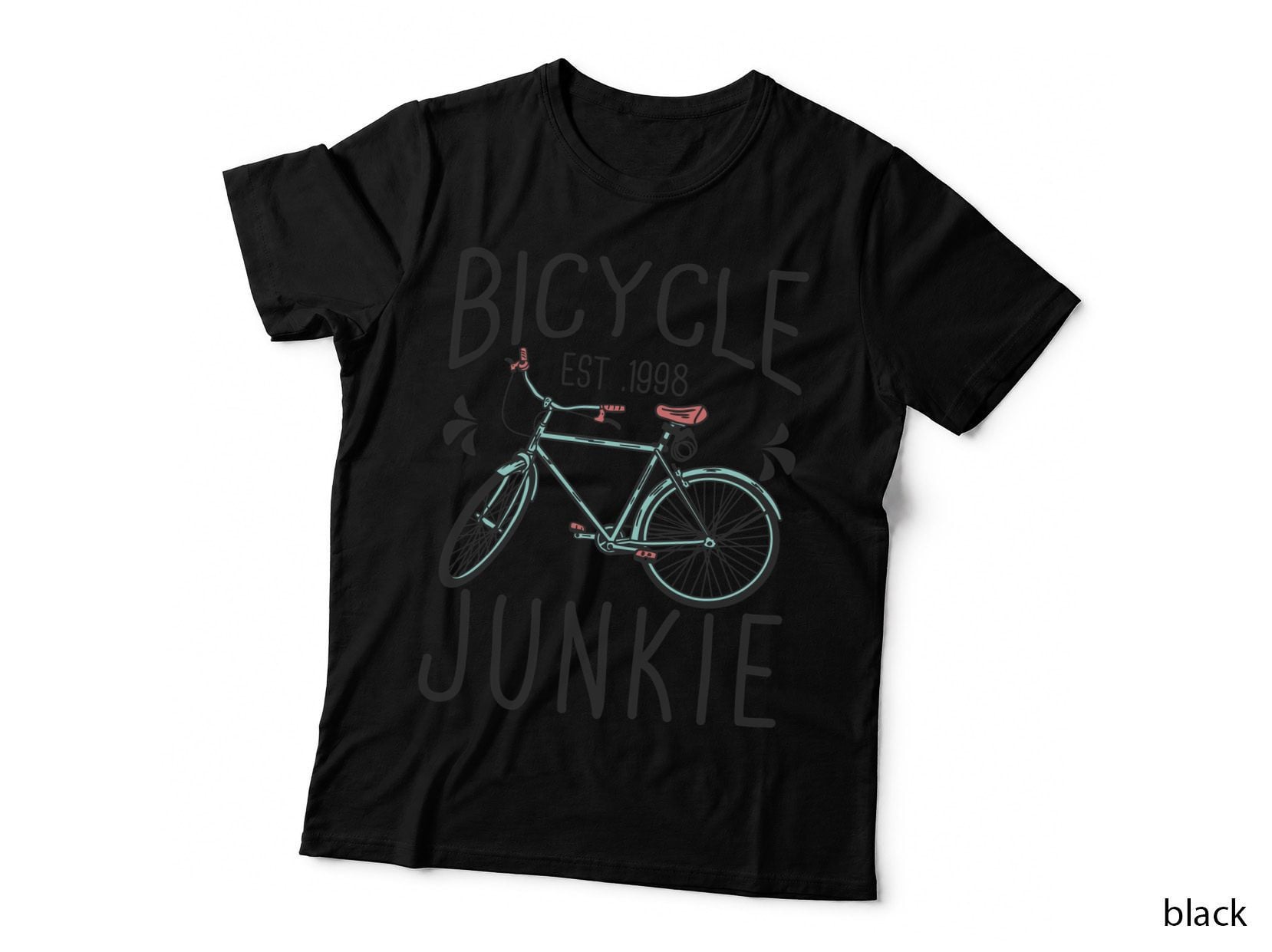 Bicycle Junkie Est 1998 Bike Retro Vintage Casual T-Shirt