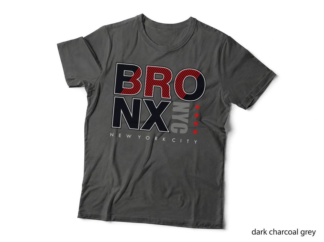 Bronx New York City Streetwear Geometric Red Distressed T-Shirt