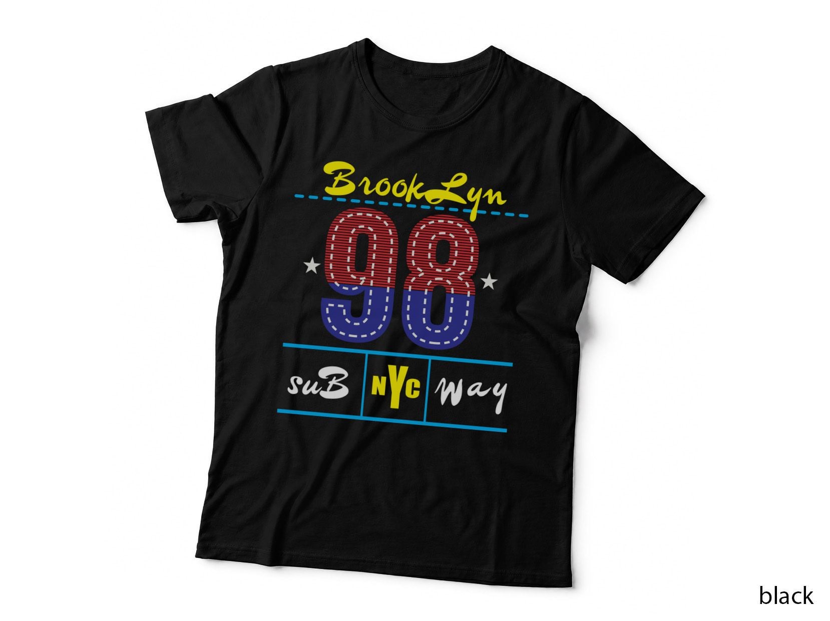 Brooklynn 99 Sub Nyc Way Yellow Numbers Brooklyn Subway Retro T-Shirt