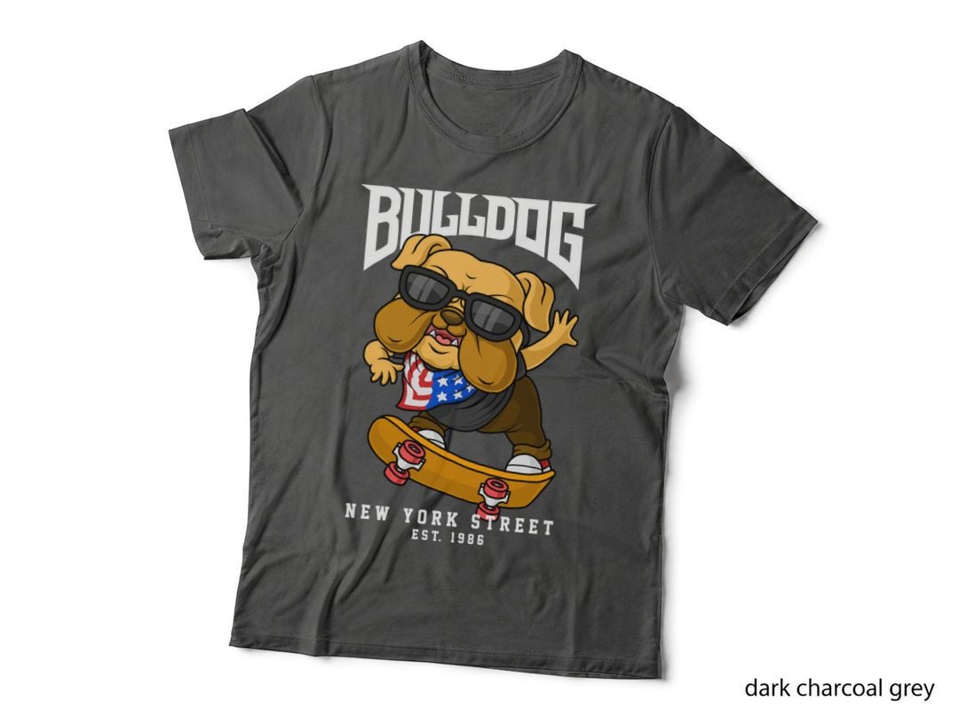 Bulldog New York Street Estd 1986 Skateboard Sunglasses Vintage T-Shirt