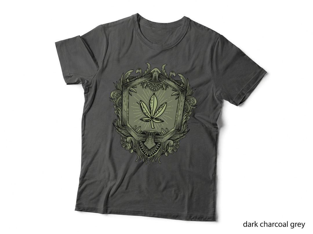 Cannabis Leaf Ornamental Frame Vintage T-Shirt