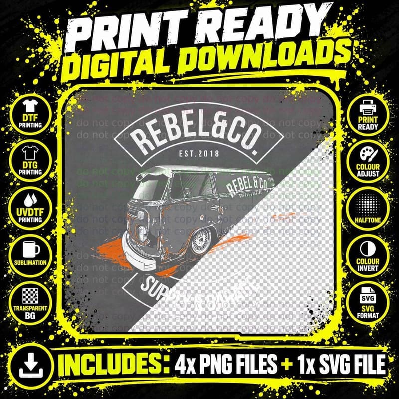 Cartoon Rebel and Co Rebelandco Est.2018 Supply and Png SVG Digital Bundle
