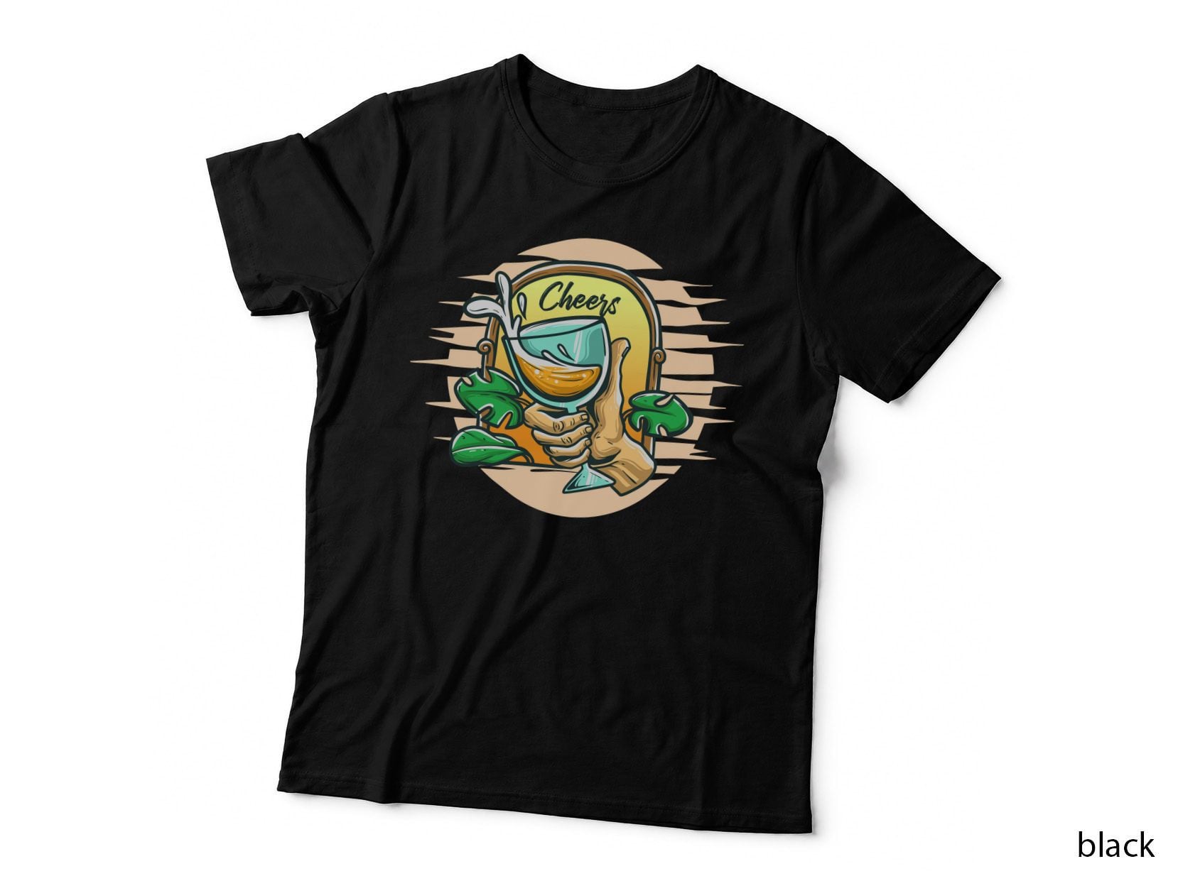 Cheerios Mascot Cheers Retro Cartoon Drinking Yellow Blue and Green T-Shirt