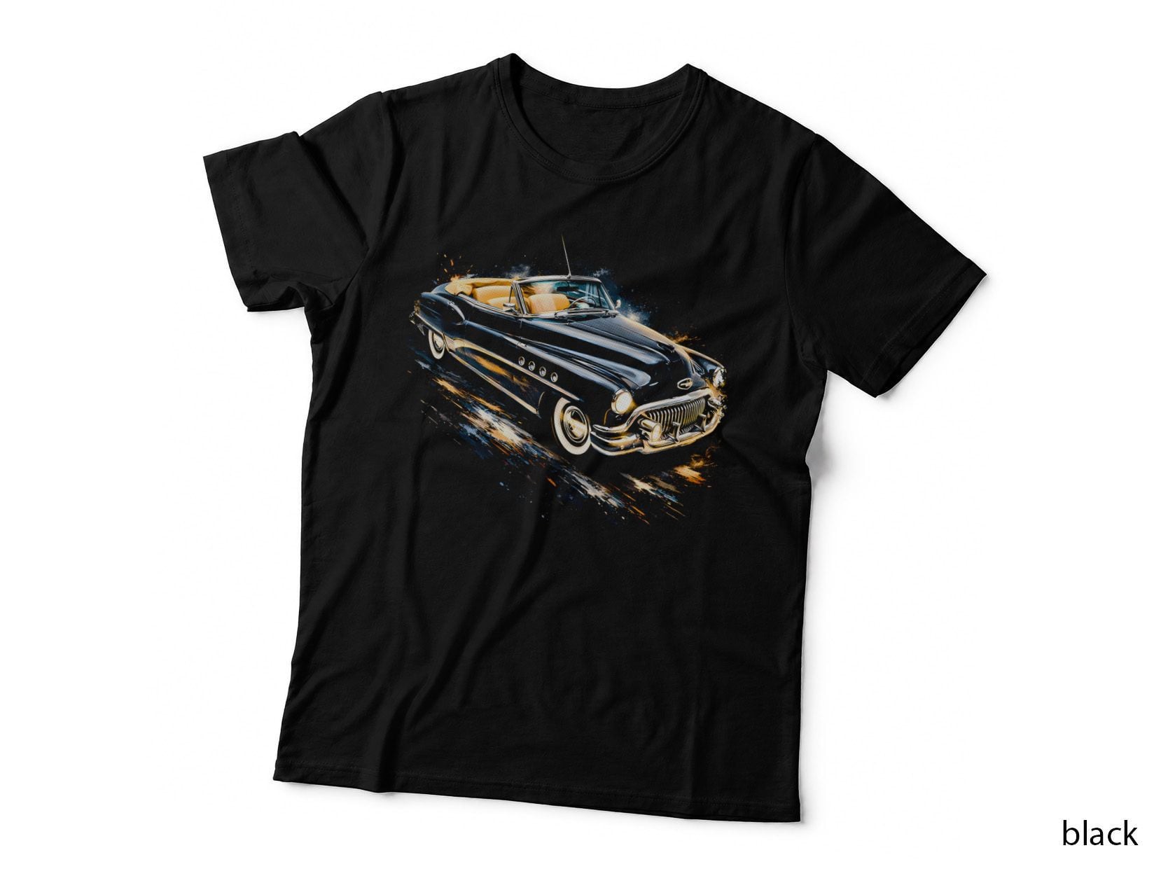 Chrome Cruiser Convertible T-Shirt, Halftone Vintage Car Graphic Tee