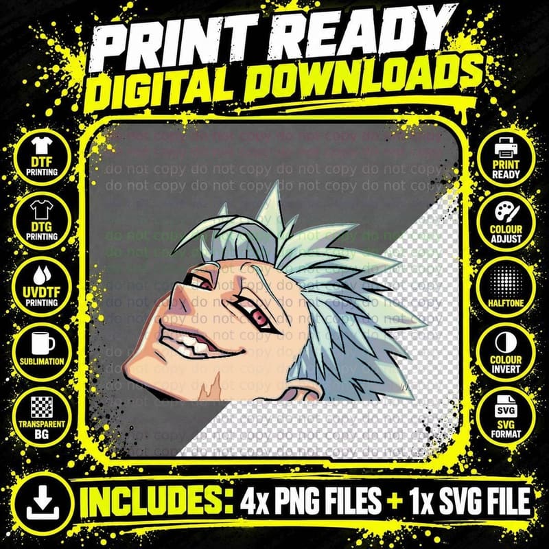 Deadly Sins Blurry Face Sticker Dark Silhouette Png SVG Digital Bundle