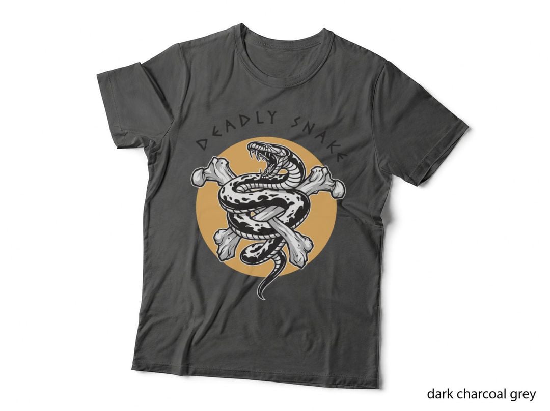 Deadly Snake Crossbones Skull Pirate Retro T-Shirt