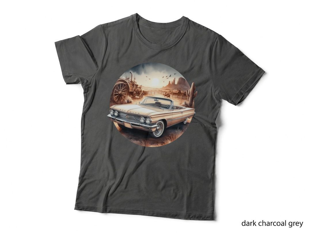 Desert Wooden Buildings Western Cream Vintage Retro T-Shirt