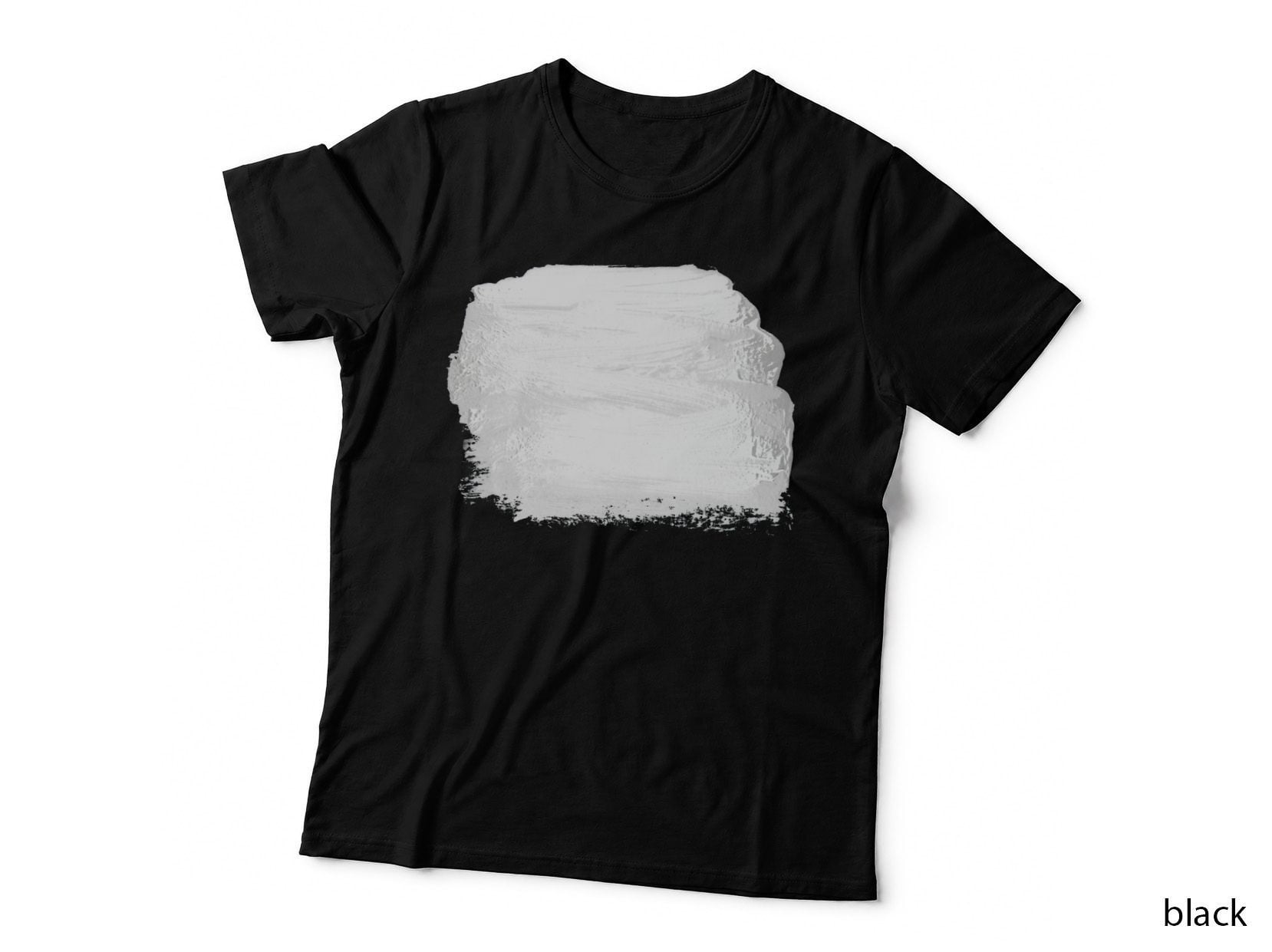 Distressed Dark Rectangle Black Abstract Rectangular Form T-Shirt
