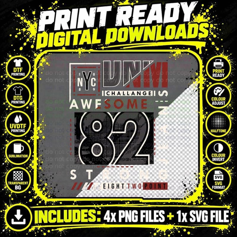 Dunkin Challenge Unkinichallange Awesome 82 Strong Png SVG Digital Bundle