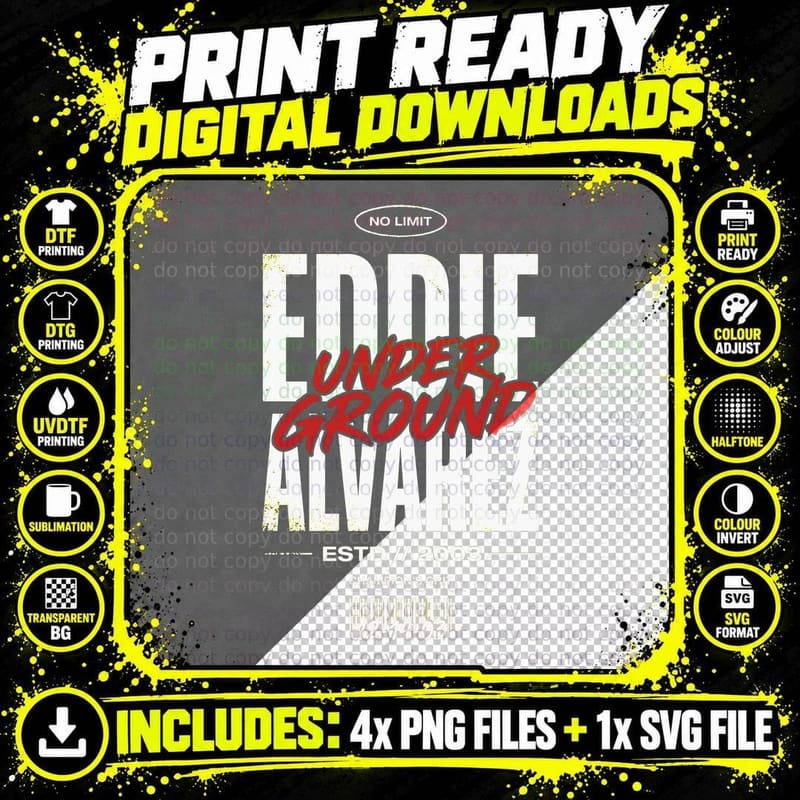Eddie Alvarez No Limit Underground Estd 2003 Champion's Png SVG Digital Bundle