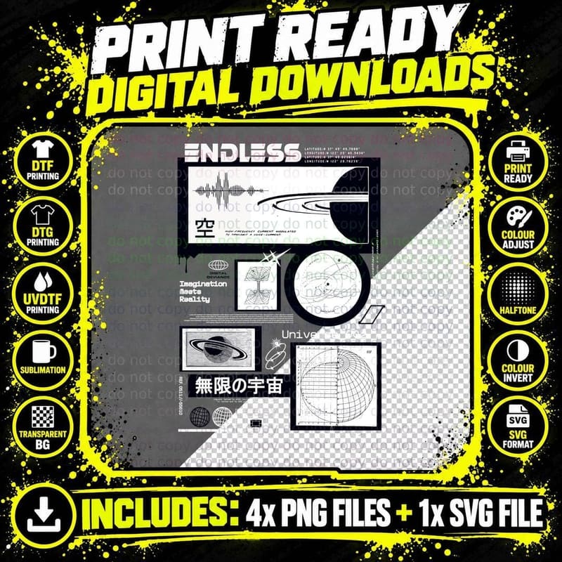 Endless Imagination Meets Reality Universe 002 Space Png SVG Digital Bundle