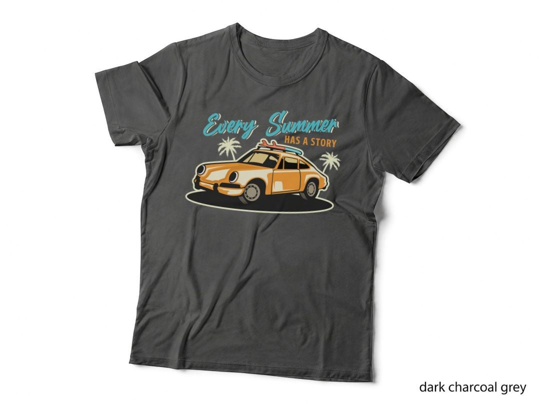 Every Summer Has a Story Vintage Car Orange Beach Retro Nostalgic T-Shirt