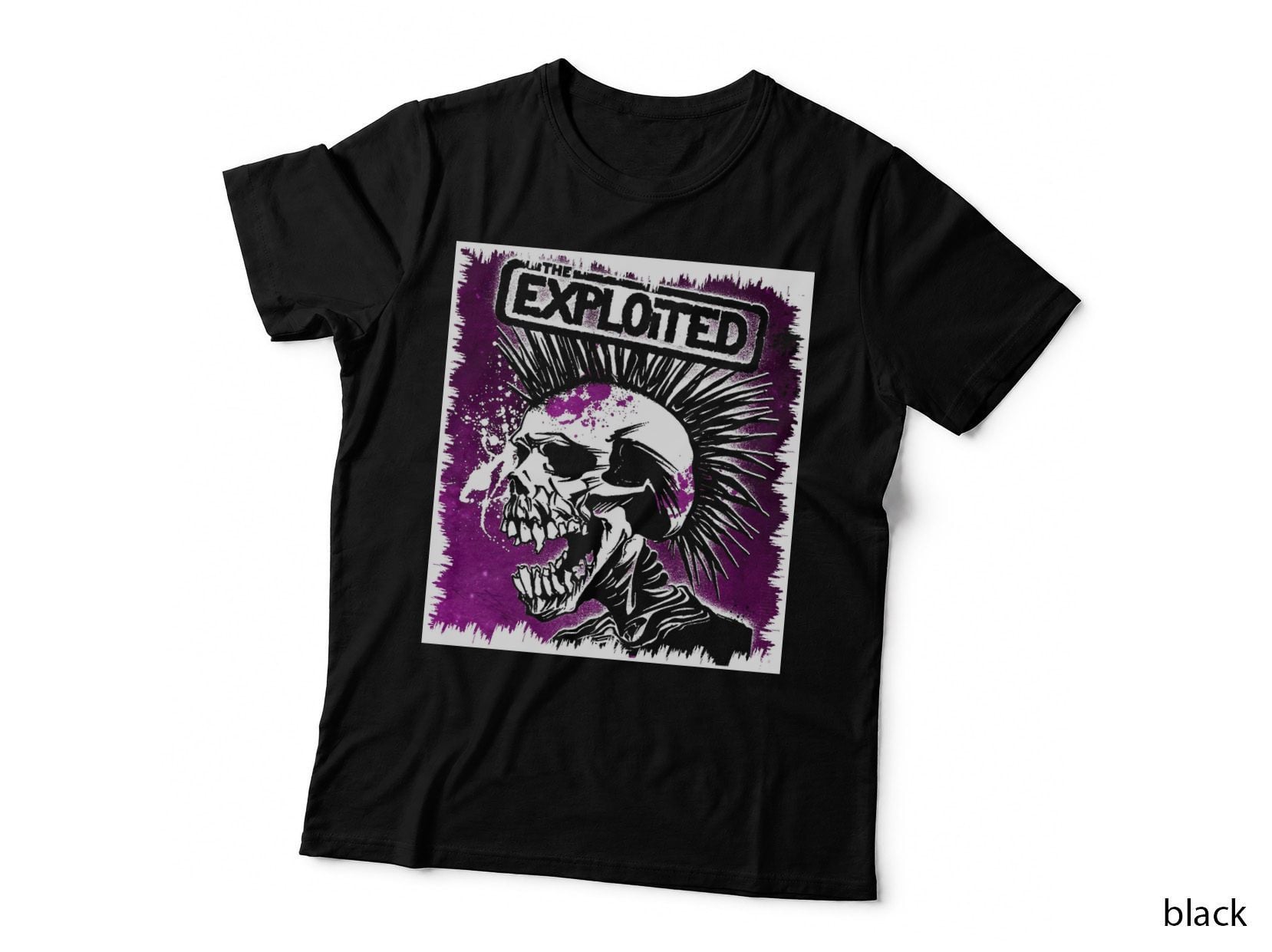 Exploited Purple Skull Distressed Halftone T-Shirt