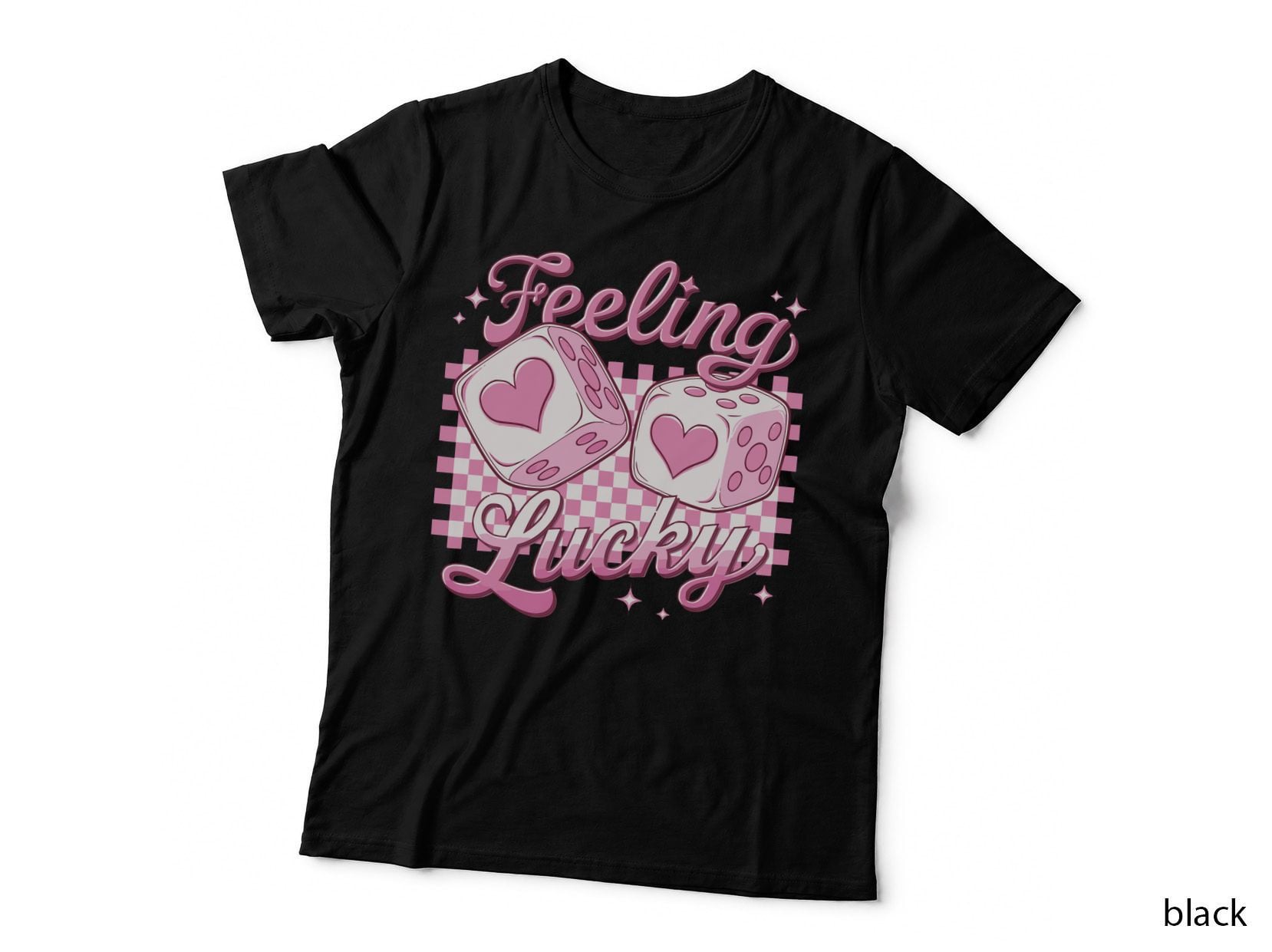 Feeling Lucky Dice Cupcake Retro Y2k Pink T-Shirt
