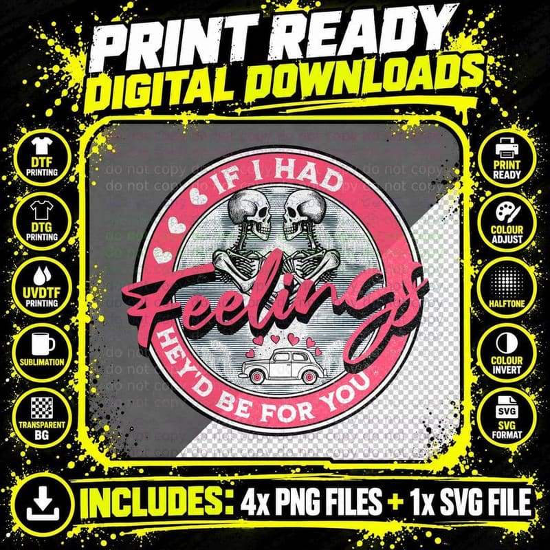 Feelings If I Had They'd Be for You Vintage Circular Png SVG Digital Bundle